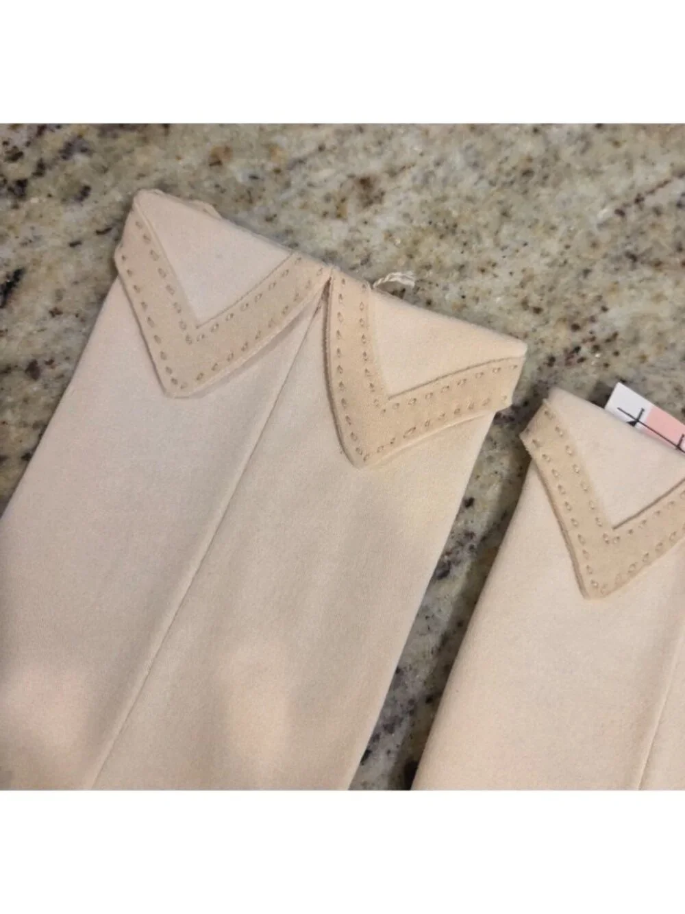 New! Vintage Women's Size M 7 Beige Cotton Formal Gloves Collar Tuxedo Look